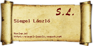 Siegel László névjegykártya